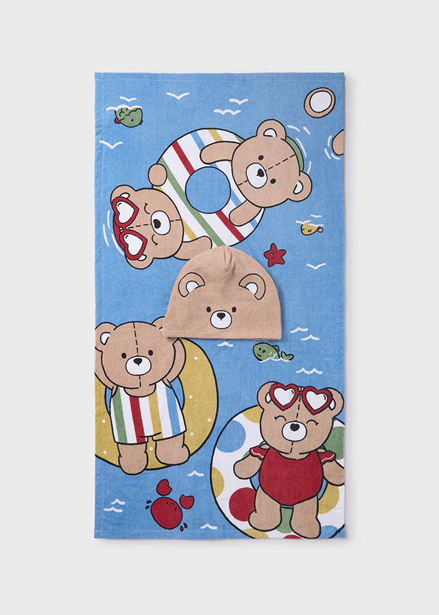 Mayoral: Bears Hooded Childs Poncho Towel