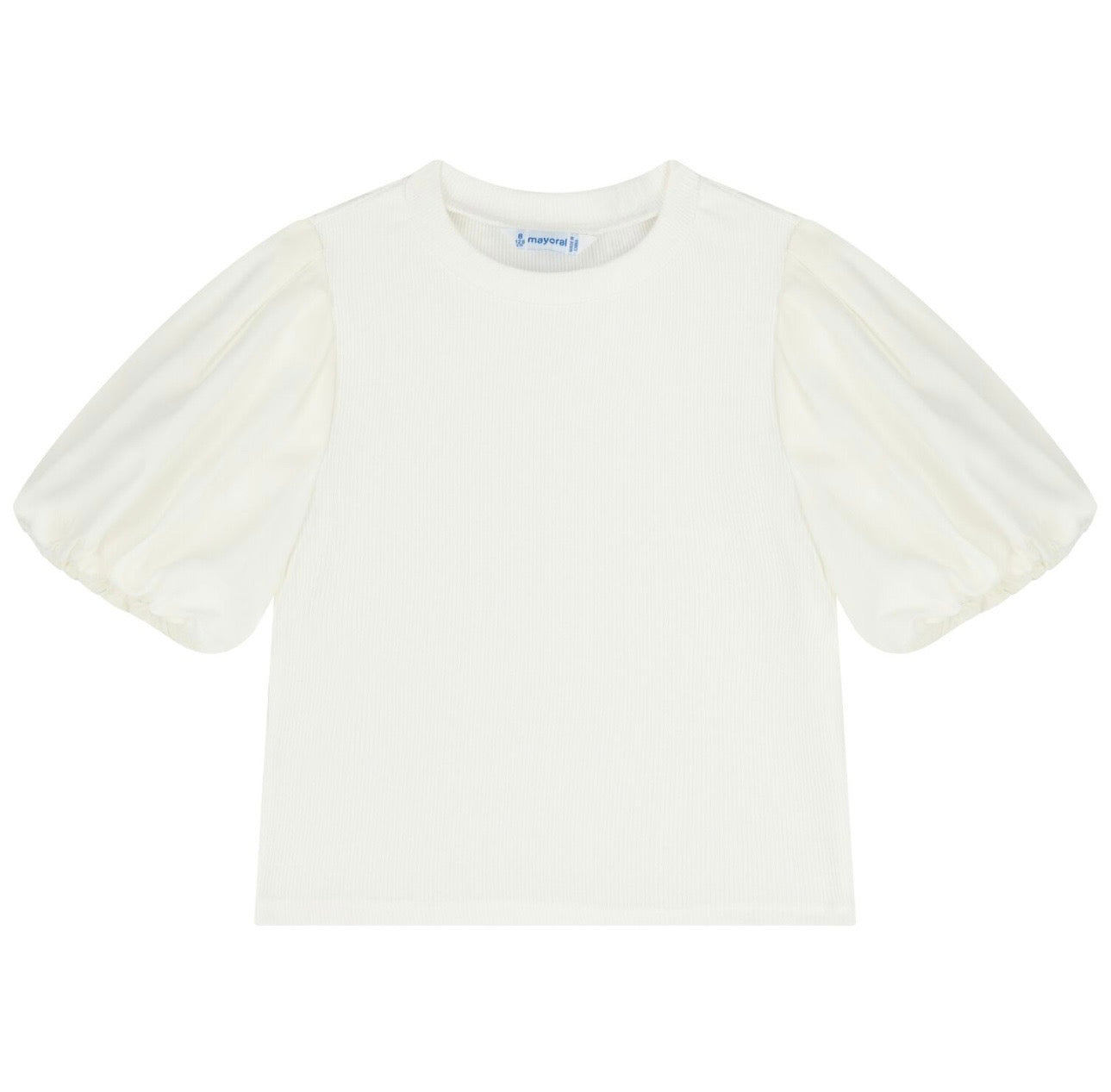 Mayoral: Girl Puff Sleeve Ribbed Top