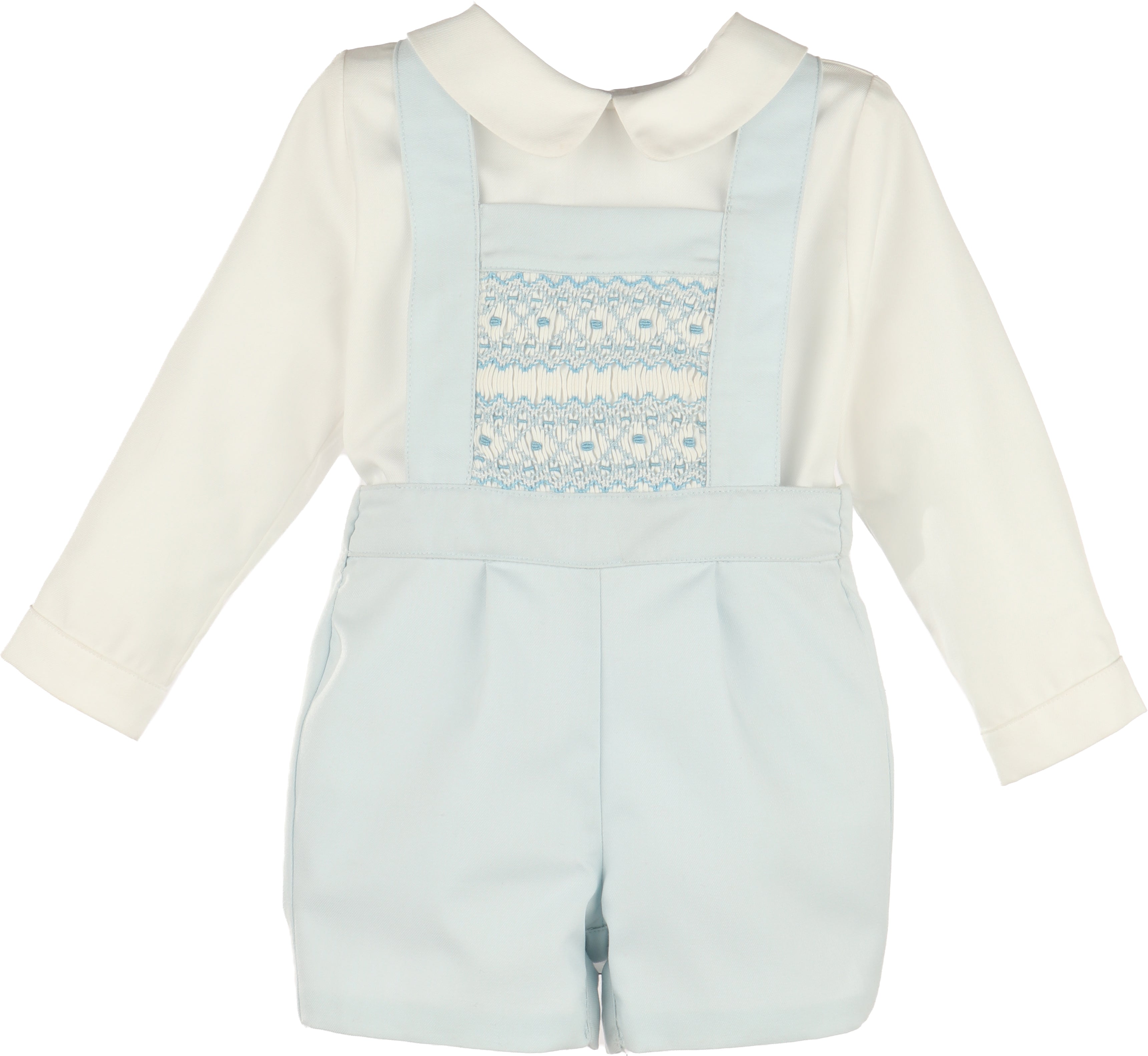 Luli & Me : Suspenders Smock Boy Set -Blue