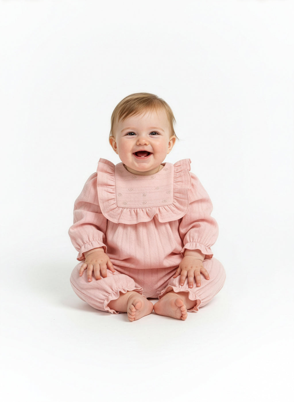 Luli & Me: Rosy Cheeks Jacquard Overall