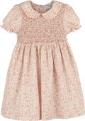 Luli & Me : Honeycomb Smock Dress - Orange