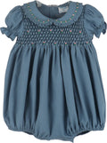 Luli & Me : Fall Garden Smock Bubble - Blue