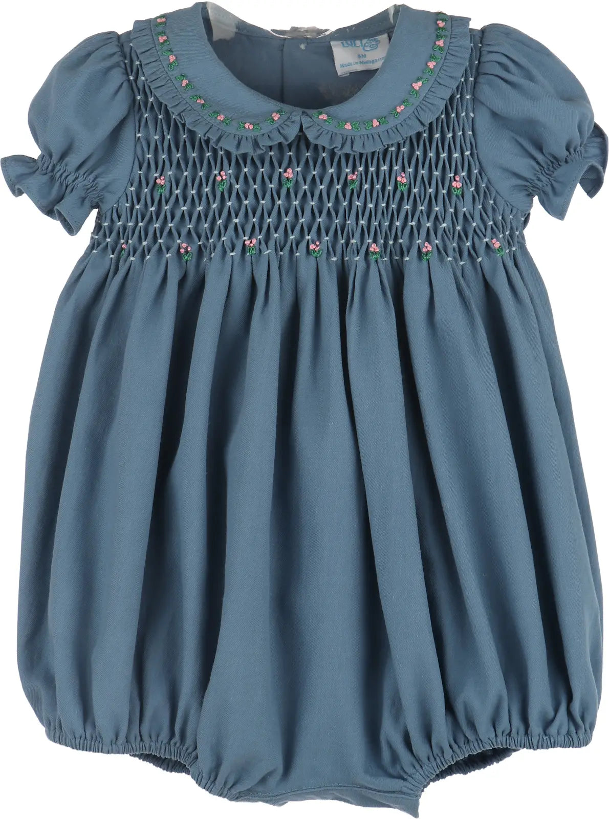 Luli & Me : Fall Garden Smock Bubble - Blue
