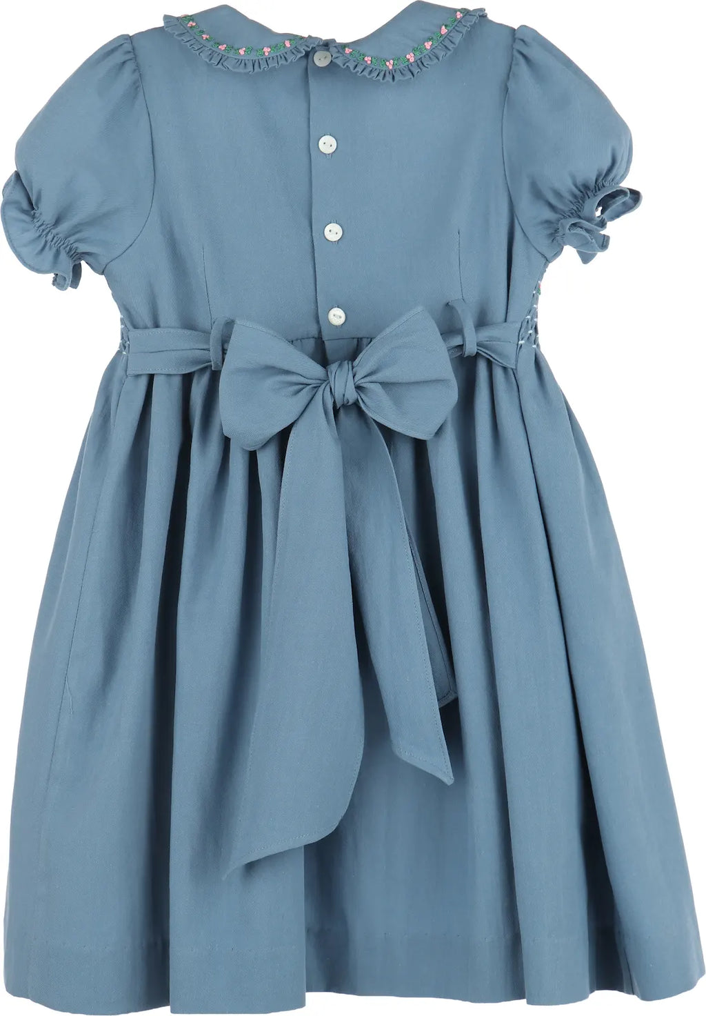 Luli & Me : Fall Garden Full Smock Dress - Blue