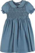 Luli & Me : Fall Garden Full Smock Dress - Blue