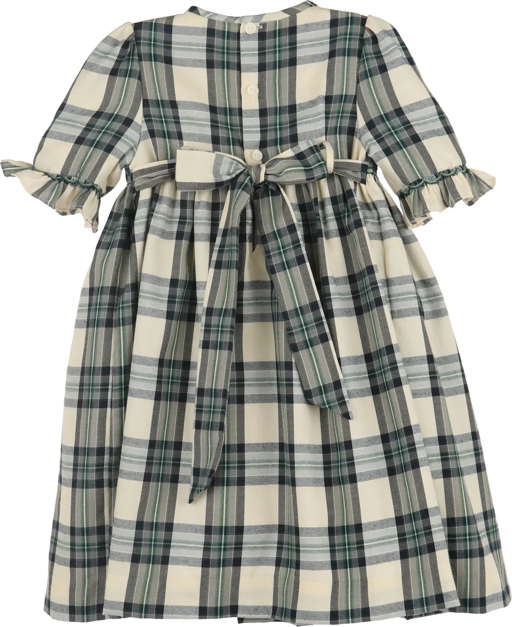 Luli & Me : Tea Time Checks Smock Dress - Green