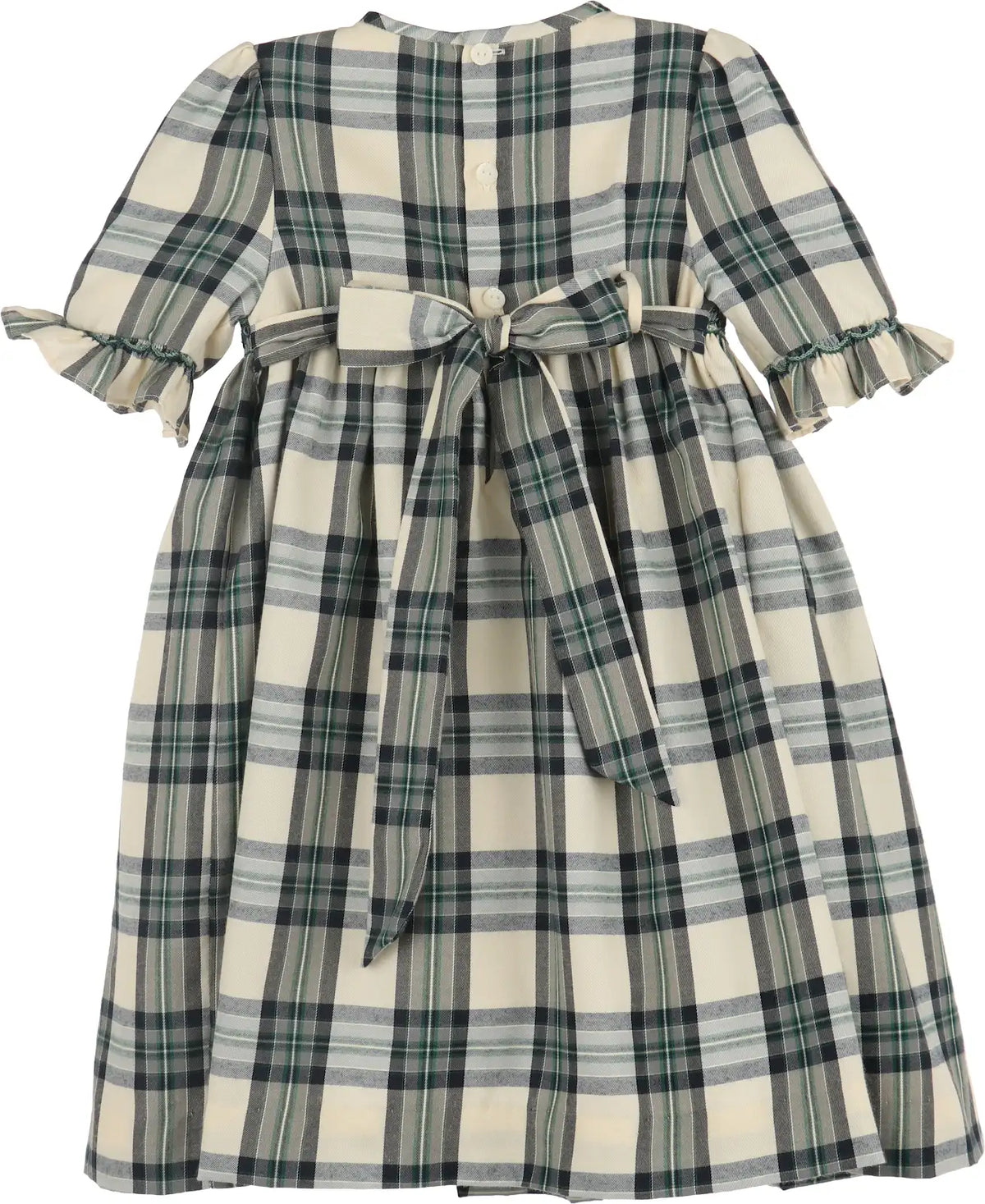 Luli & Me : Tea Time Checks Smock Dress - Green