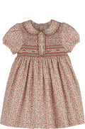 Luli & Me : Mulberry Floral Smock Dress - Red