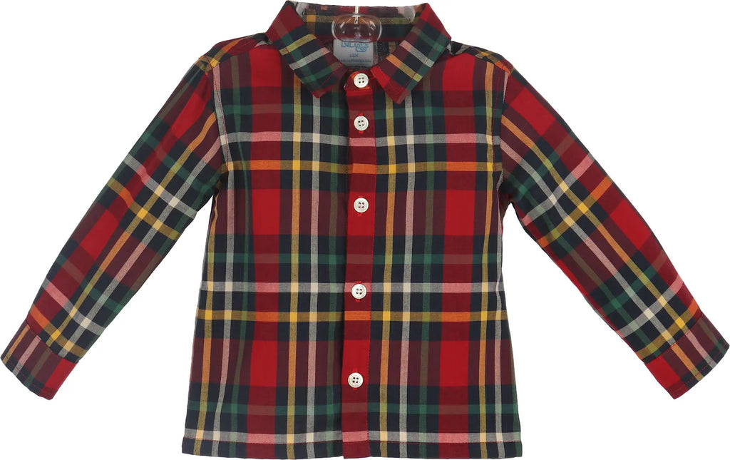 Luli & Me : Christmas Plaid Shirt - Red