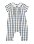 Luli & Me : Blue Willow Check Boy Longall - Blue