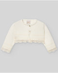 PAZ RODRIGUEZ: “PAZ V25” Cream Knit with Lace Cropped Cardigan