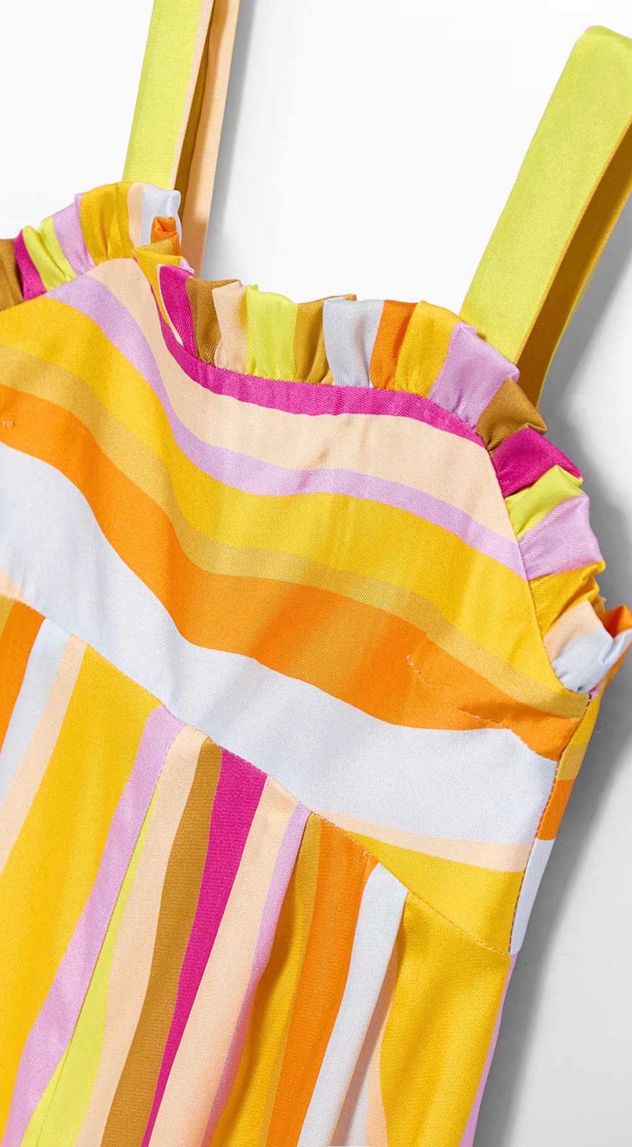 Abel & Lula : Girls Multicolored Striped Jumpsuit