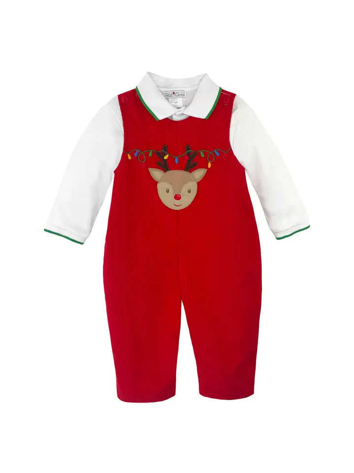Petit Ami Boys Red Reindeer Longall