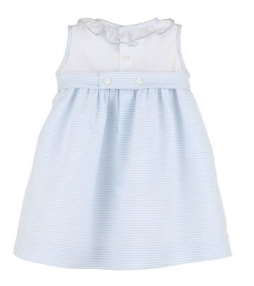 LULI & ME : STRIPES COMBO SMOCKED DRESS