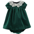 LULI & ME : Deluxe Velvet Float Dress, Green