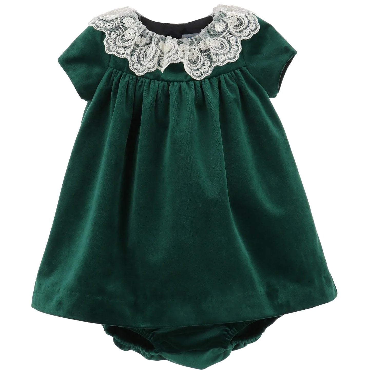 LULI & ME : Deluxe Velvet Float Dress, Green