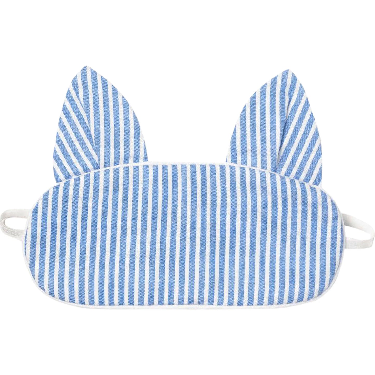 PETITE PLUME: FRENCH BLUE SEERSUCKER KITTY EYE MASK