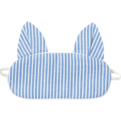 PETITE PLUME: FRENCH BLUE SEERSUCKER KITTY EYE MASK