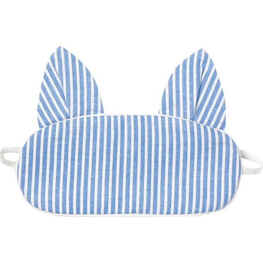 PETITE PLUME: FRENCH BLUE SEERSUCKER KITTY EYE MASK