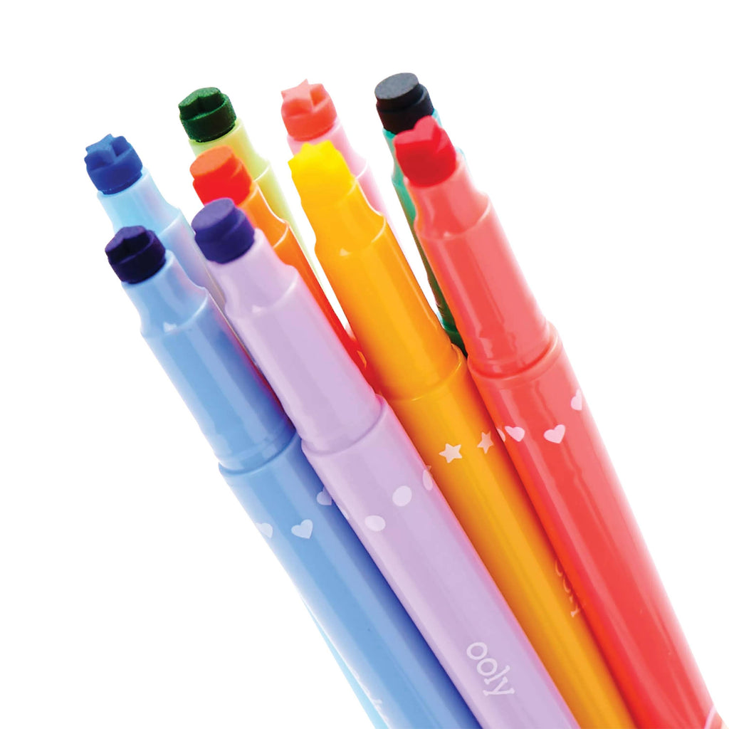 Confetti Stamp: Double-Ended Markers (Set of 9)