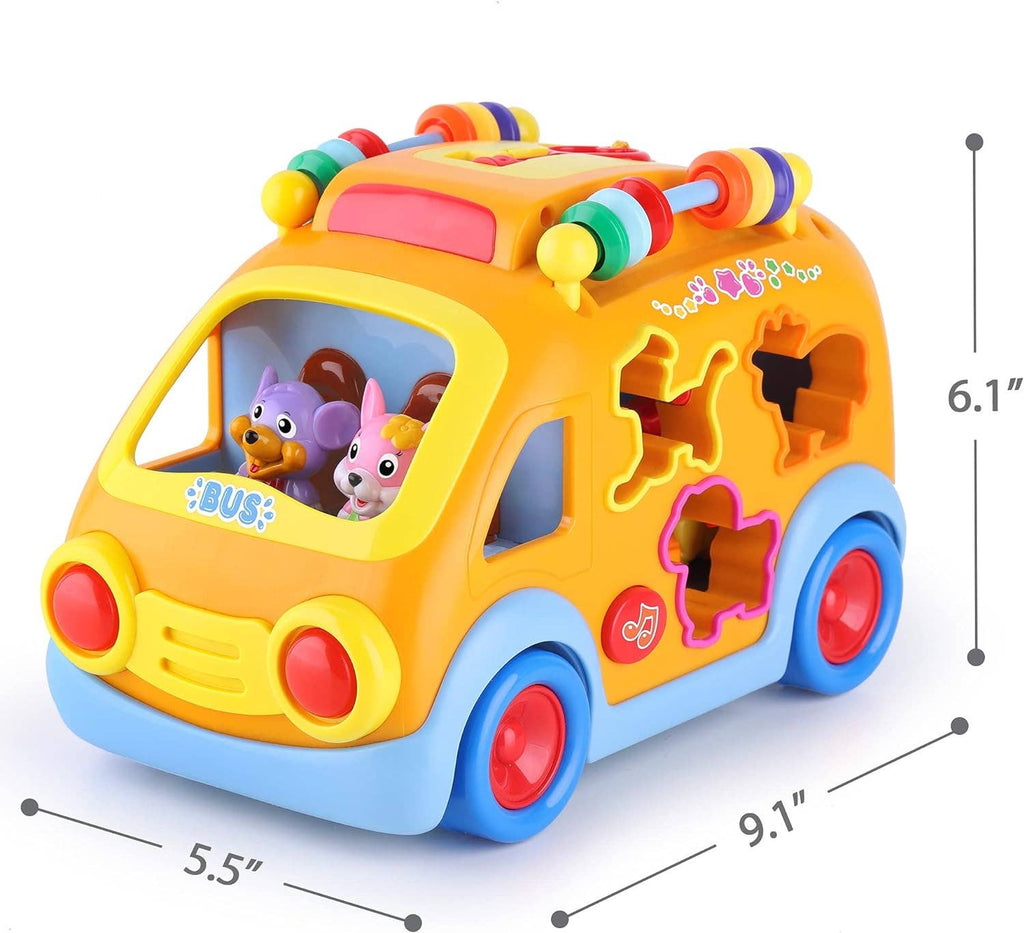 Electronic Baby Music Bus - Sensory Interactive Baby Car Toy