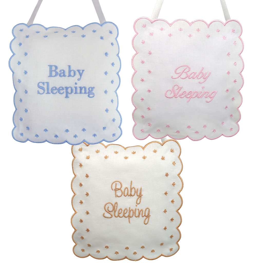 Linen Baby Sleeping Sign Pillow