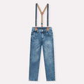 MILON: PANTS WITH SUSPENDERS BLUE DENIM