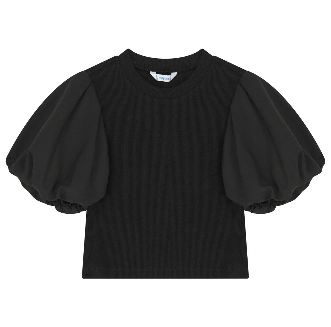 Mayoral: Girl Puff Sleeve Ribbed Top