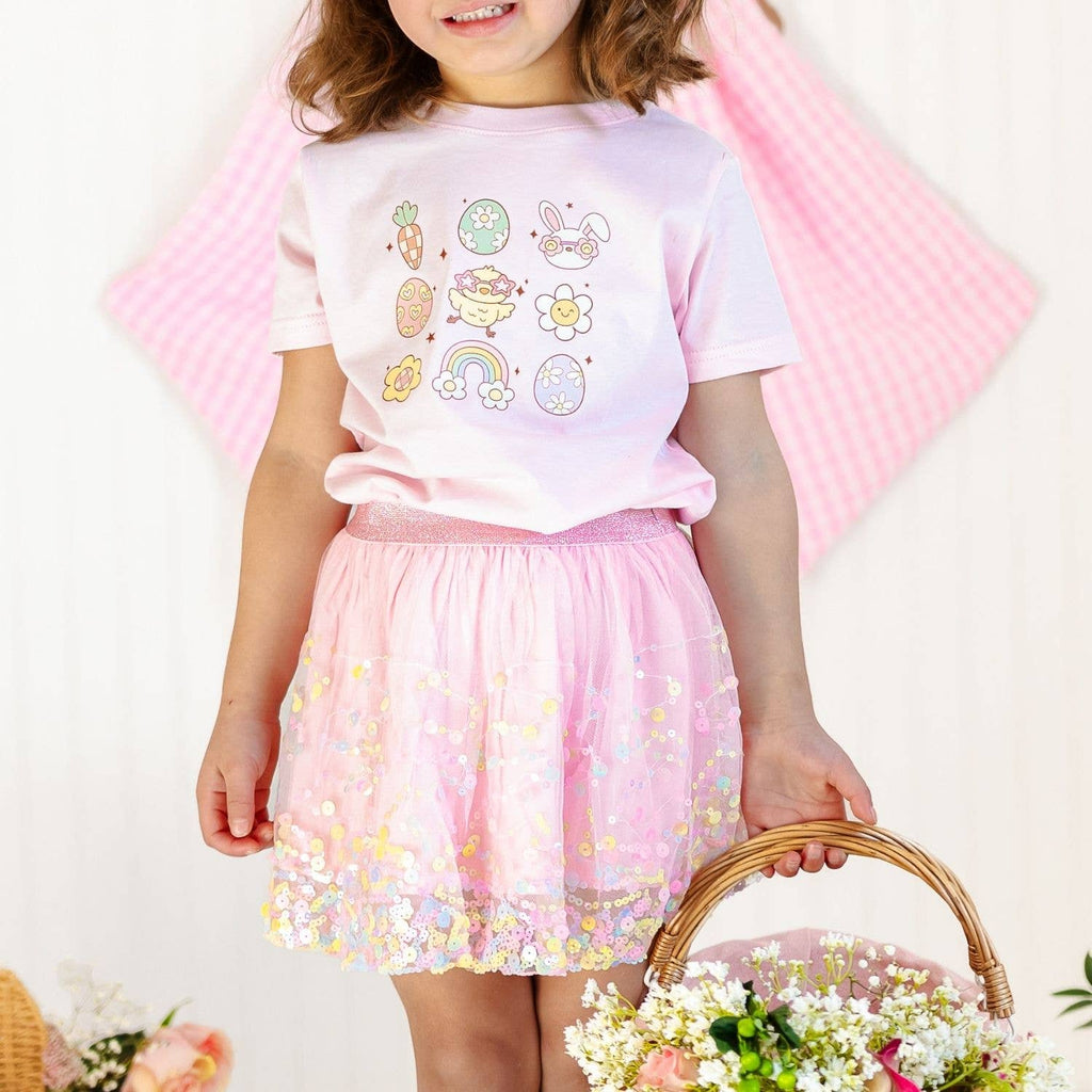 Sweet Wink: Groovy Chick Easter Short Sleeve T-Shirt - Kids Clothing