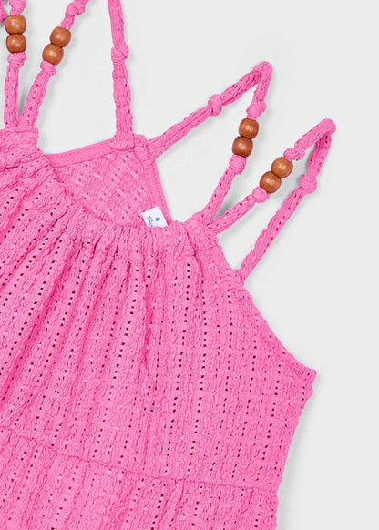 MAYORAL: GIRL PINK EYELET DRESS