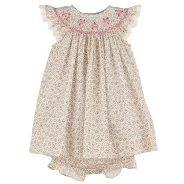 LULI & ME : TEA ROSES SMOCK BISHOP PINK