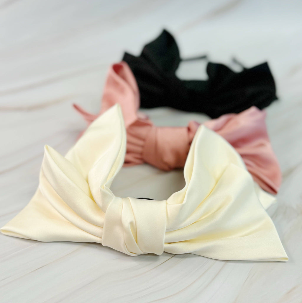 ELLISON+YOUNG: Satin Bow Crown Headband