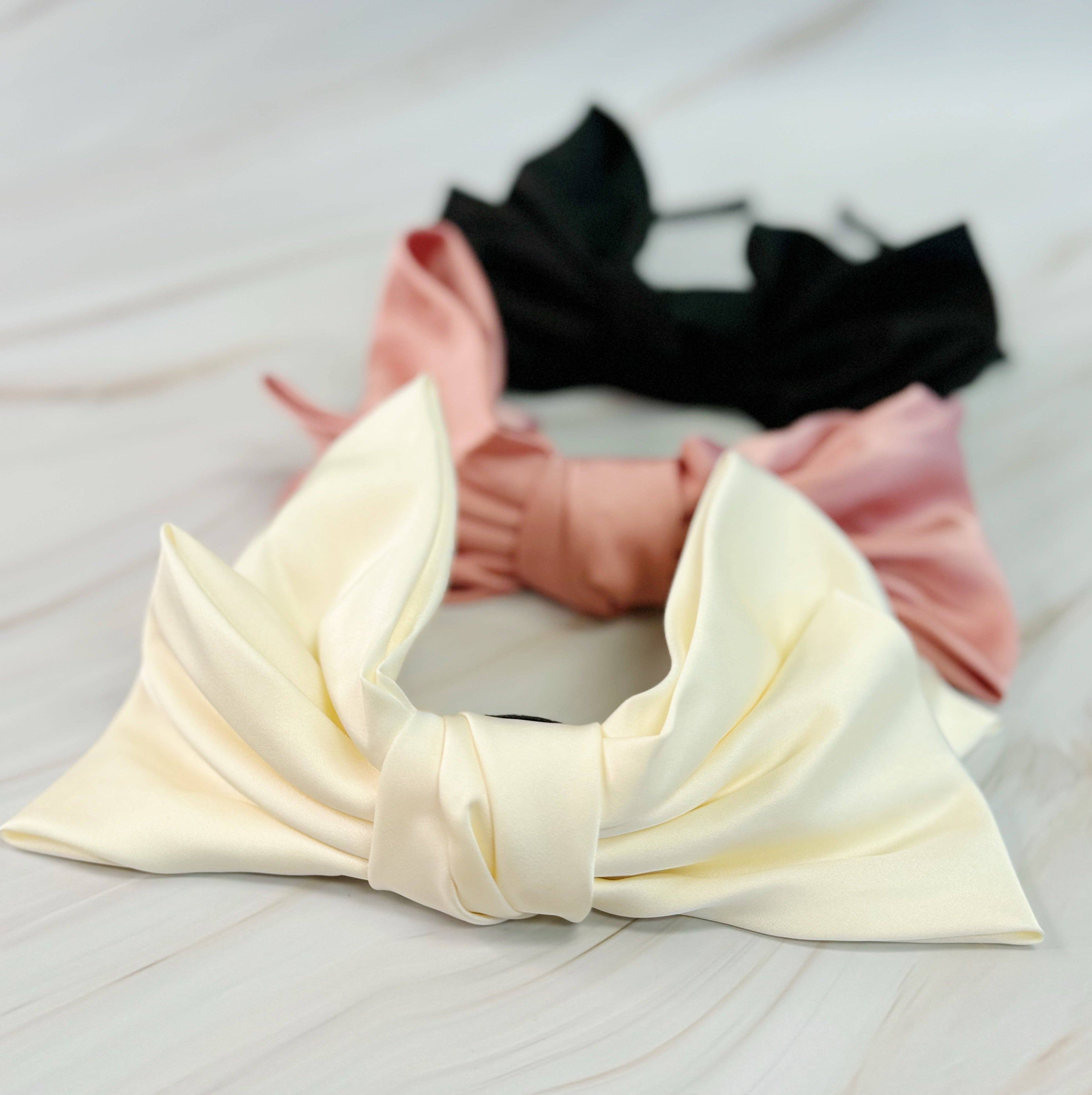 ELLISON+YOUNG: Satin Bow Crown Headband