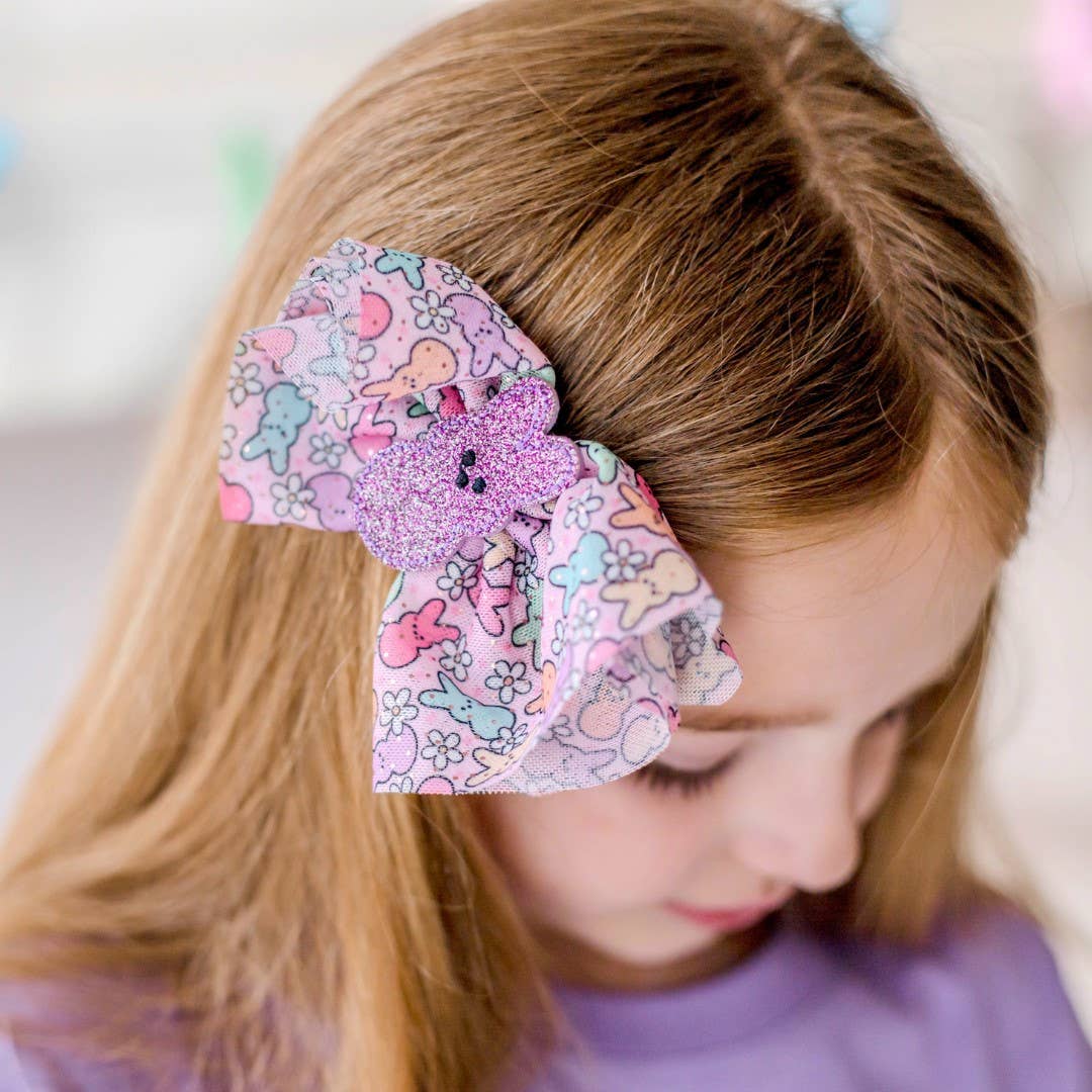 Sweet Wink: Easter Peeps Tulle Bow Clip - Girls - Easter Basket
