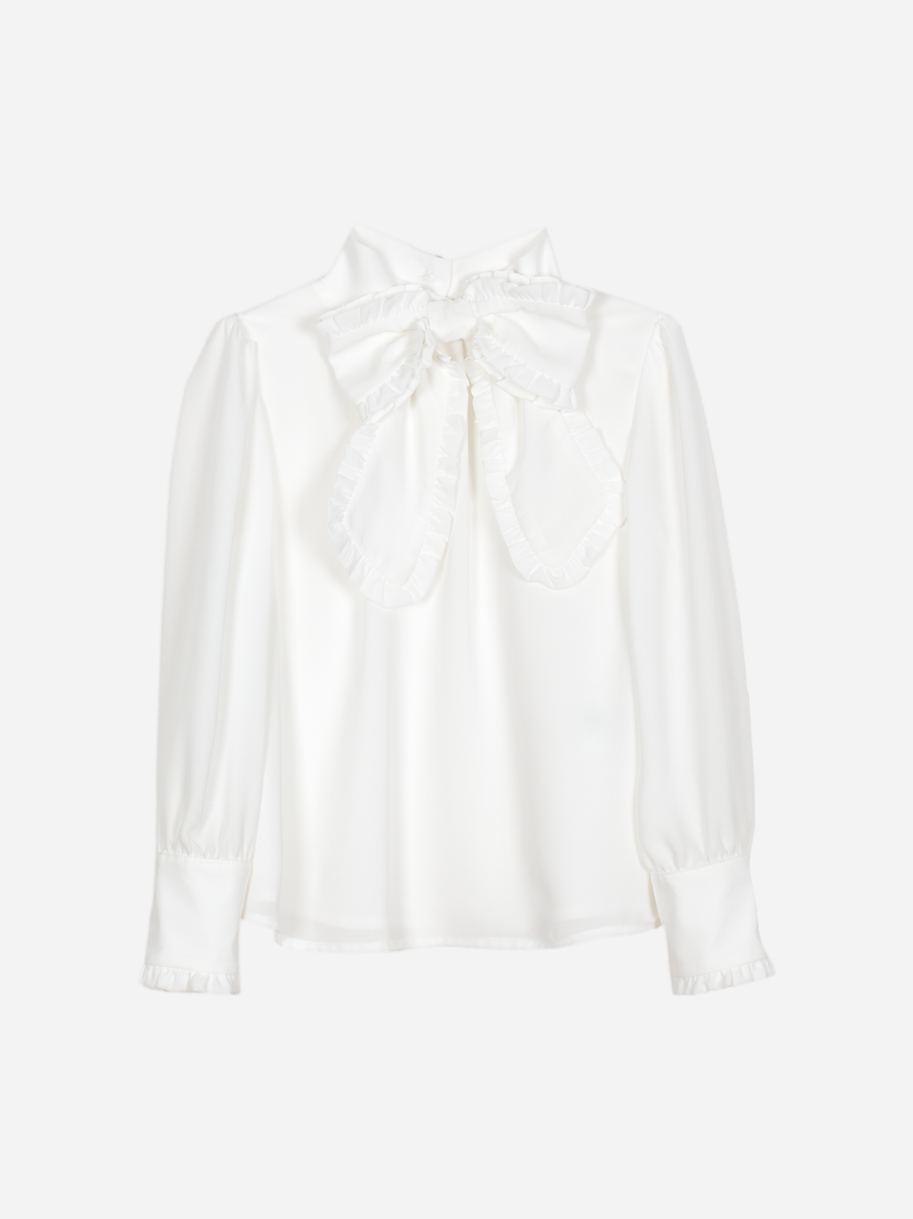 PATACHOU: WHITE BOW SHIRT AND SKIRT SET
