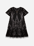 PATACHOU: BLACK SEQUINS DRESS