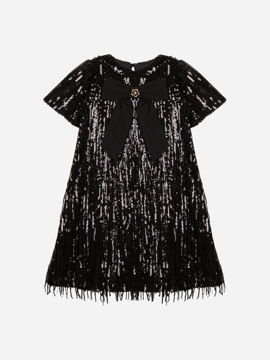 PATACHOU: BLACK SEQUINS DRESS