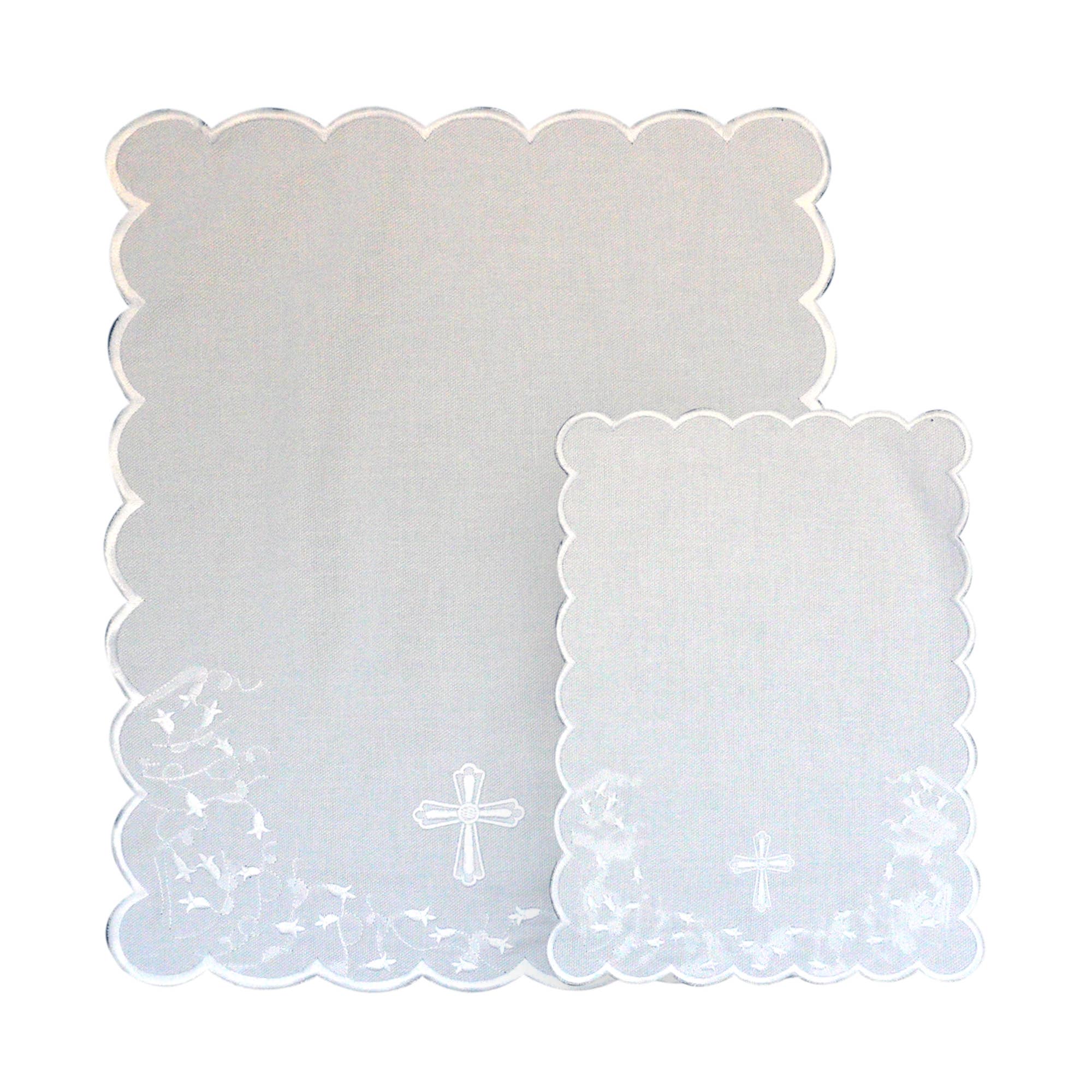Christening Towel on Piqué - Embroidered Cross