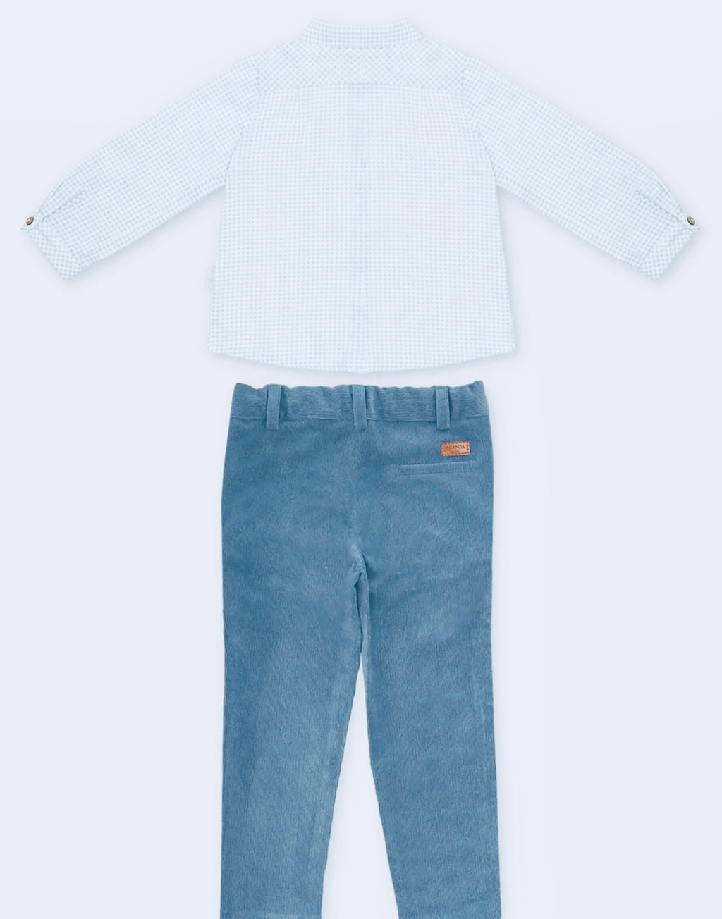 MARTIN ARANDA: BOYS PLAID SET WITH BLUE PANTS