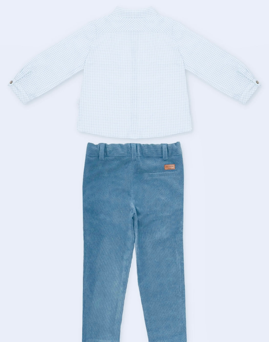 MARTIN ARANDA: BOYS PLAID SET WITH BLUE PANTS