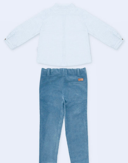 MARTIN ARANDA: BOYS PLAID SET WITH BLUE PANTS