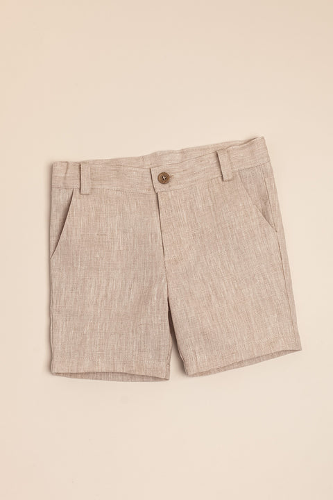 PAZ RODRIGUEZ: “CEREMONIA” Tan/Cream Pant Short Set
