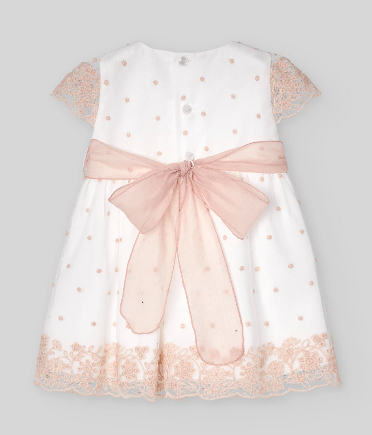 PAZ RODRIGUEZ: “Ceremonia” Woven White and Coral Dress