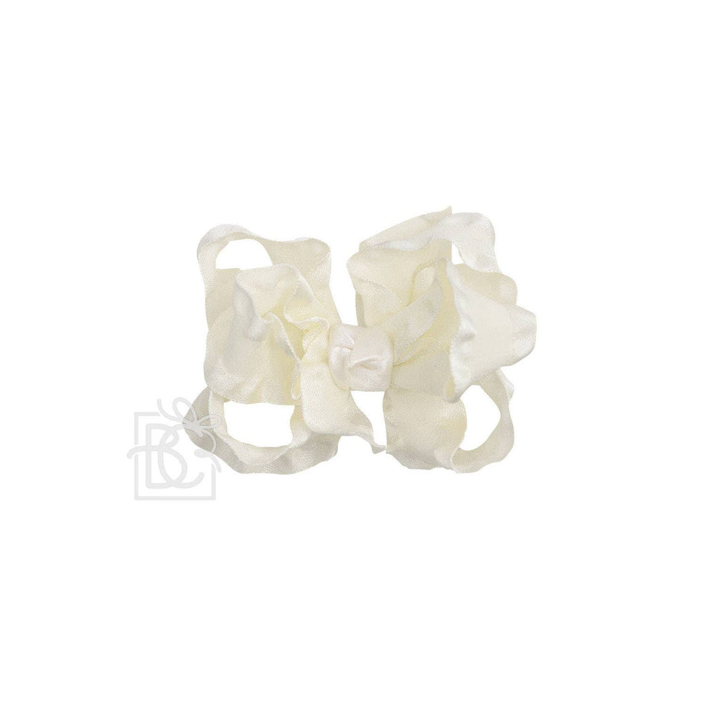 BEAUTIFUL CREATIONS: DOUBLE RUFFLE BOW ON CLIP