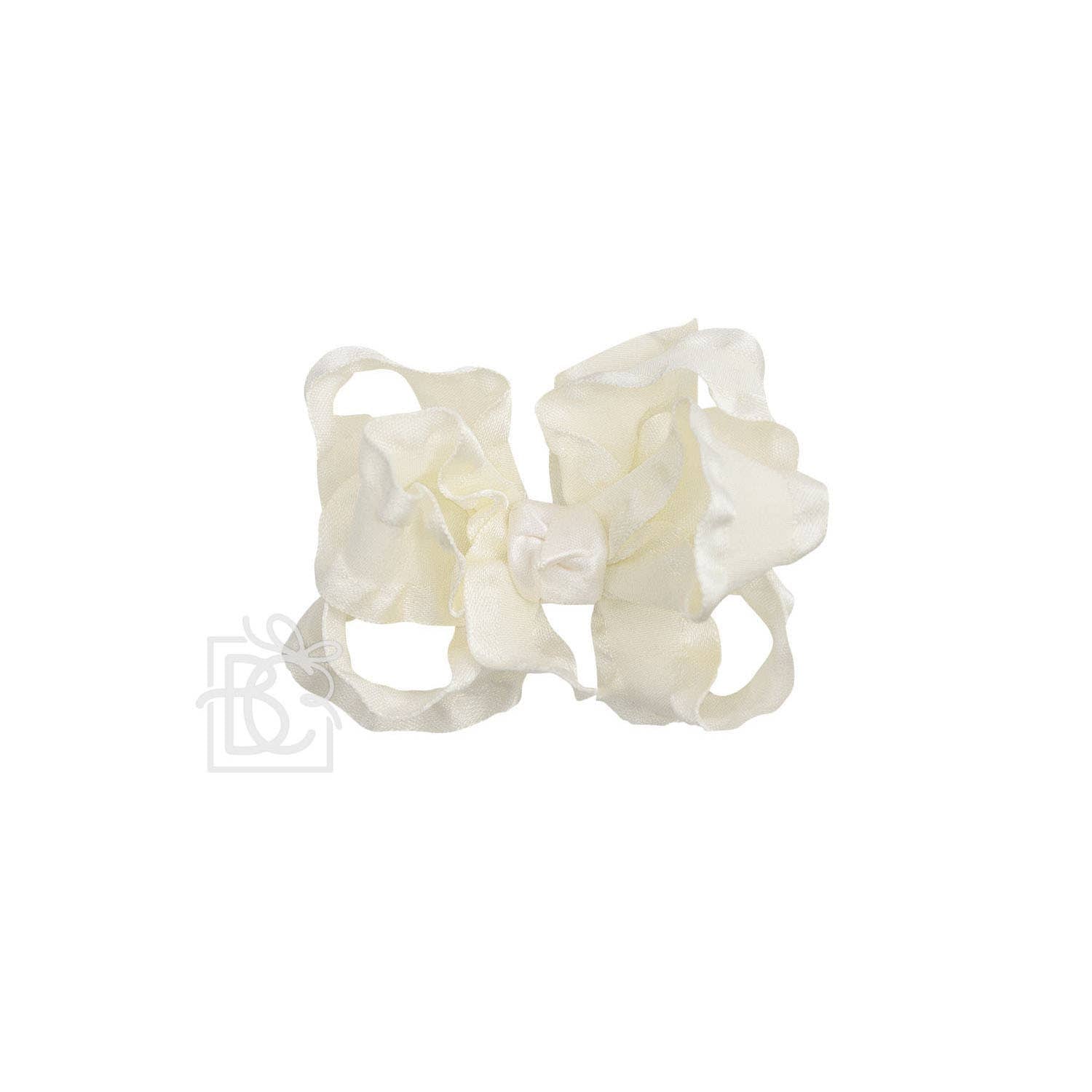 BEAUTIFUL CREATIONS: DOUBLE RUFFLE BOW ON CLIP
