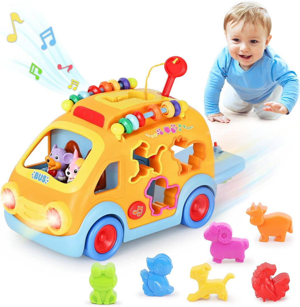 Electronic Baby Music Bus - Sensory Interactive Baby Car Toy