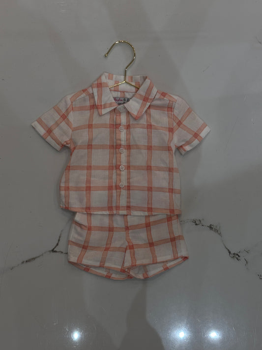 SOPHIE & LUCAS : WATERCOLOR BOY SHORT SET ORANGE