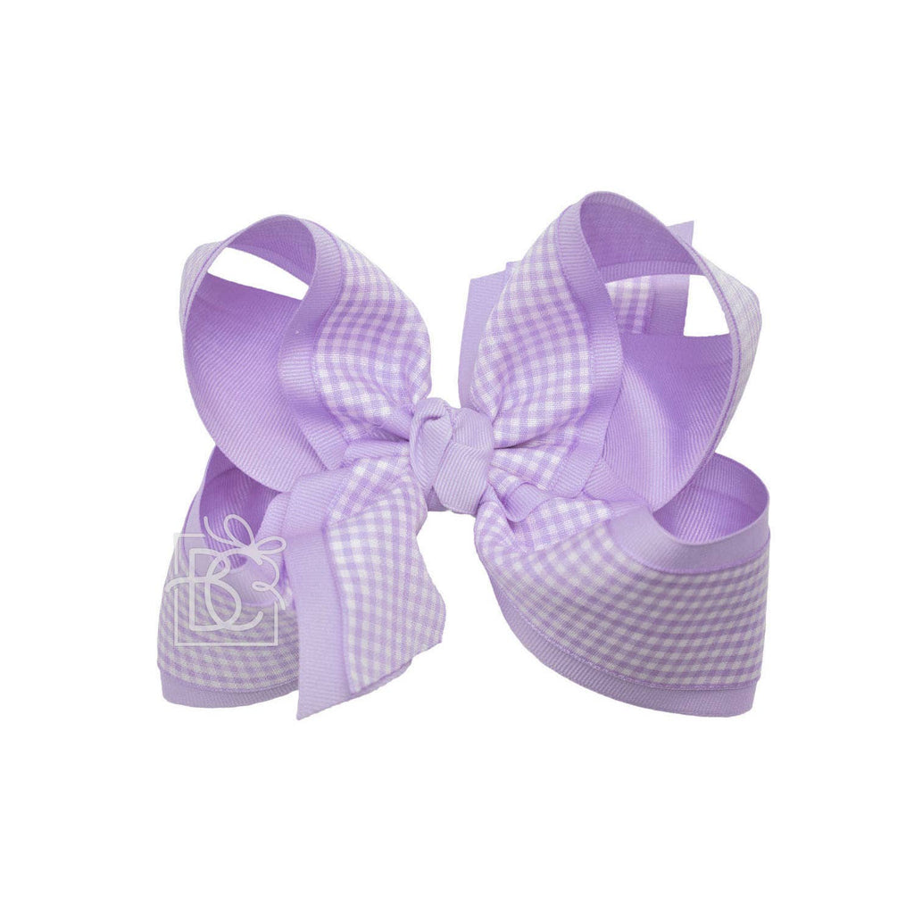 BEAUTIFUL CREATIONS: LAYERED GINGHAM/GROSGRAIN BOW ON CLIP