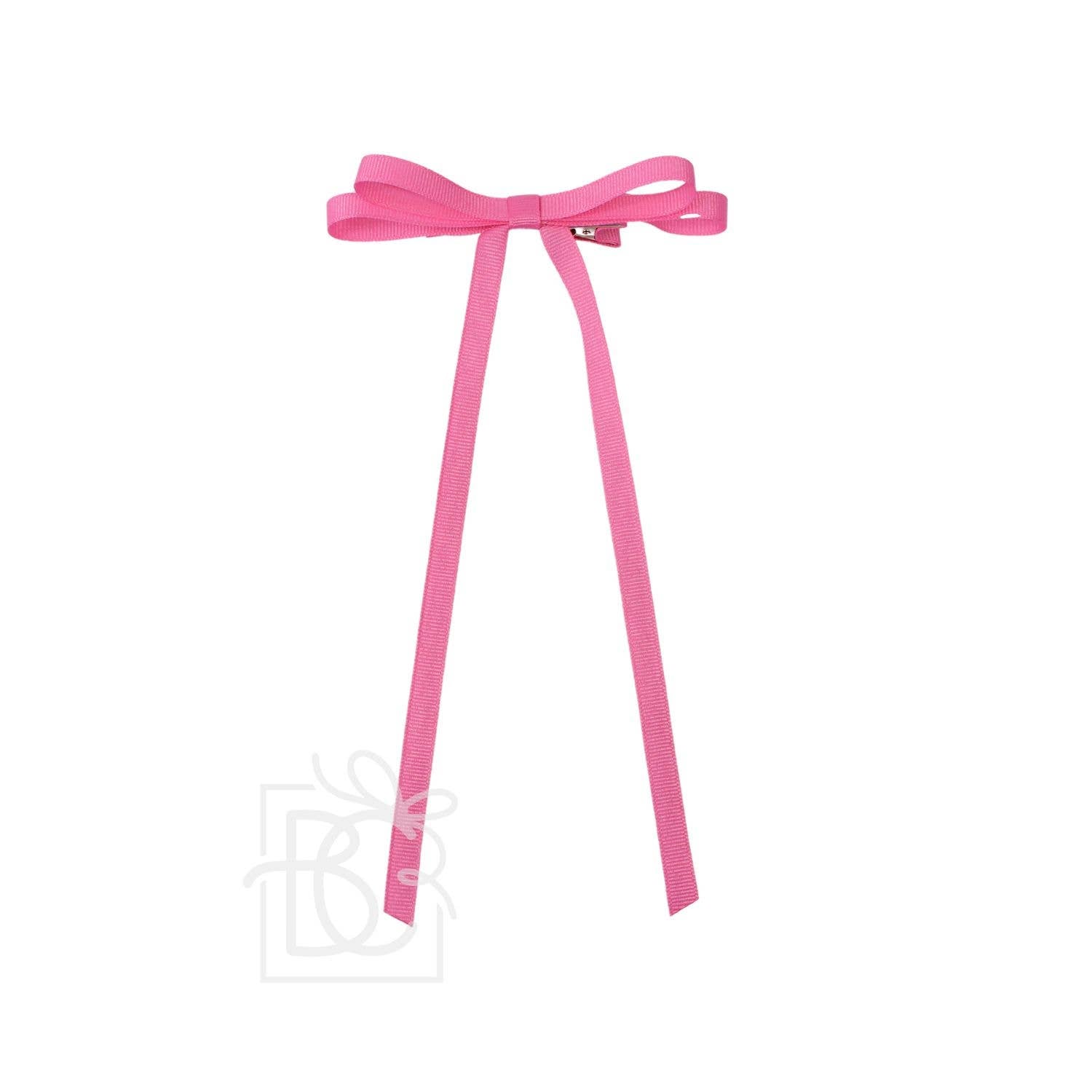 BEYOND CREATIONS: 3/8" GROSGRAIN LAYERED TAIL BOW ON ALLIGATOR CLIP