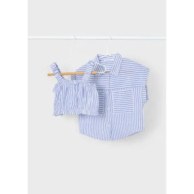 MAYORAL: GIRLS STRIPED 2 PIECE TOP
